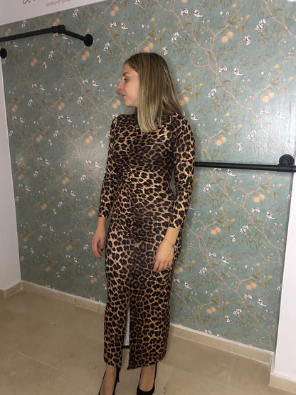 Vestido animal print oscuro